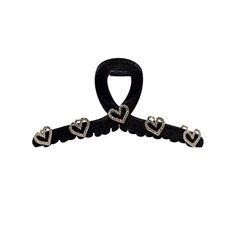 High-Quality Rhinestone Velvet Hair Claw - Large Autumn/Winter Hairpin for Women