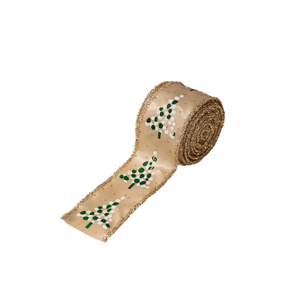 Printed Onions Tree Ribbon Christmas Ribbon Christmas Tree Wreath Decoration Ribbon Arrangement Ribbon