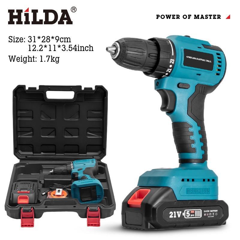 Rechargeable Brushless Electric Drill: Lithium Battery Impact Drill & Screwdriver for Household Use