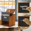 Wooden Suggestion Box Private Wall Mounted Lockable Storage Money Donation Comment Box for Cafe School Office Restaurants Bar