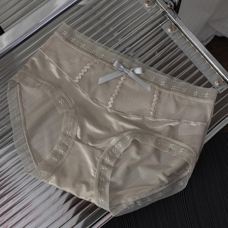 Ladies Spring and Summer Thin Sexy Lace Hollow Mesh Gauze Bag Hip Breathable Waist Triangle Briefs