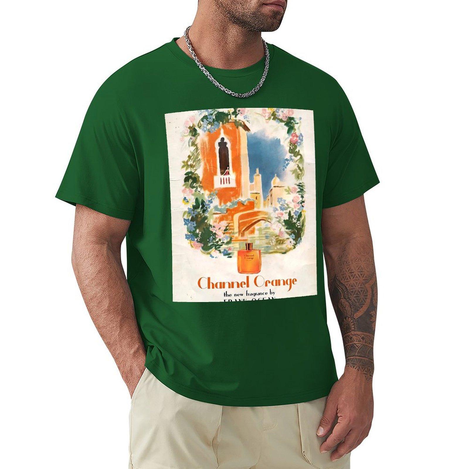 

Channel Orange Vintage T-Shirt Oversize New Edition Plain T Shirts Men XXXL зелёный
