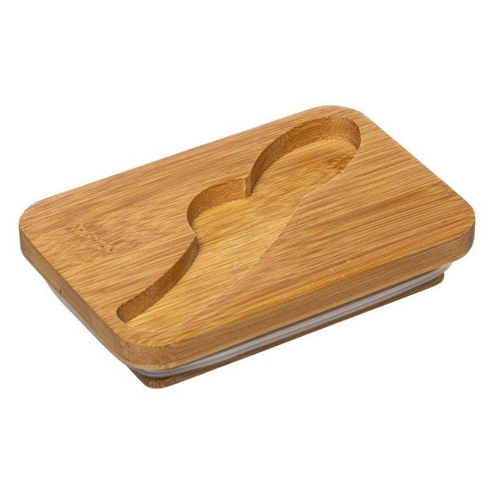 Beurrier avec couteau - Elegance - Céramique - Bois - Dimensions: 13.5x9.3x9 cm - Non compatible lave-vaisselle