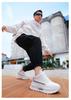 8CM Height Increasing White Dad Sneakers, Thick Sole Retro Casual for Spring and Autumn