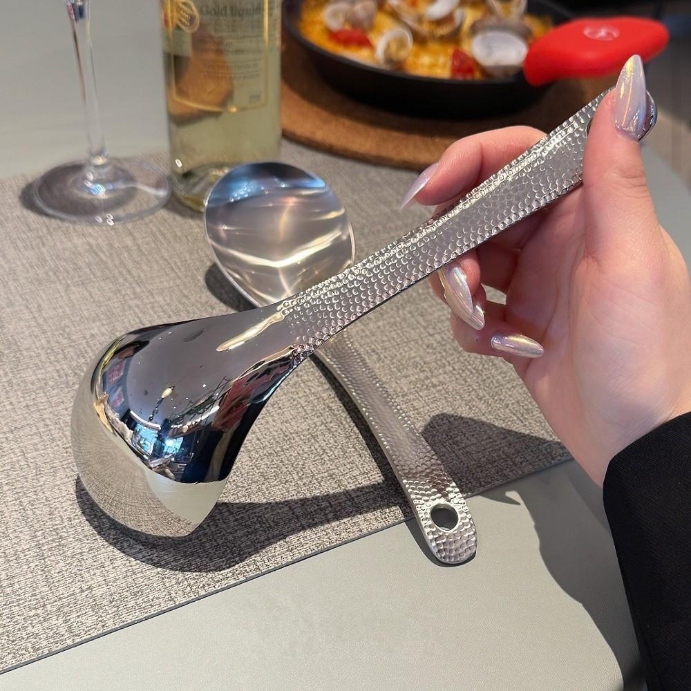 Míchací lžíce Nerezová lžíce Dlouhá rukojeť Lžíce na zmrzlinu Nová Naběra na polévku