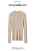 Women's Striped Slim-Fit Cashmere Knit Half-High Neck Top for Fall/Winter