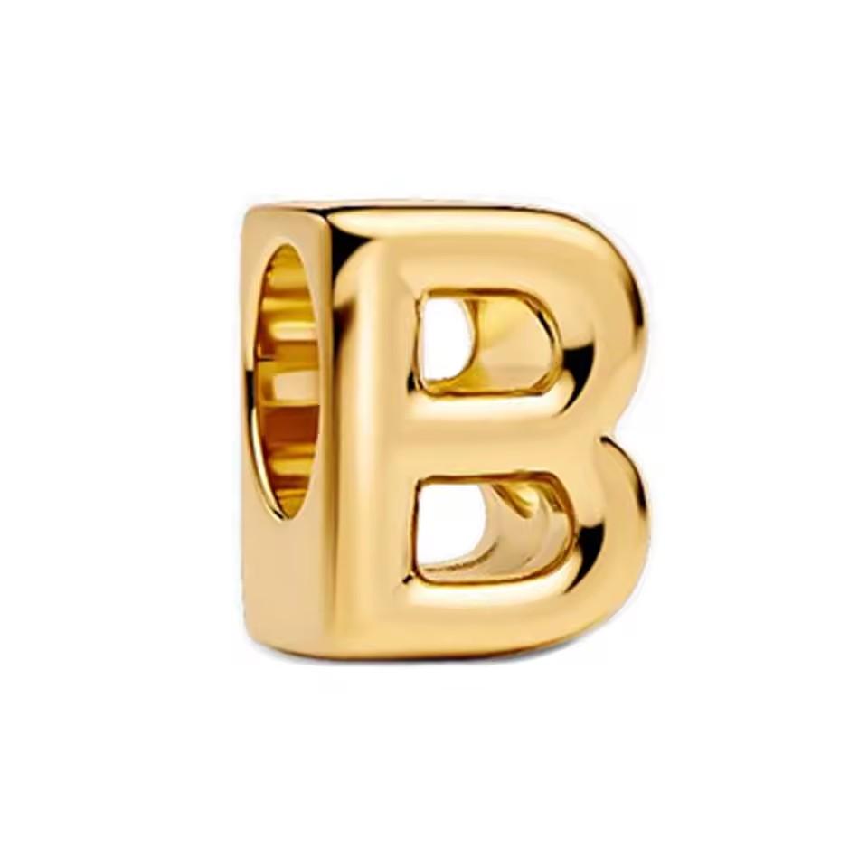 Classic And Minimalist Copper And Gold 26 Letters A-Z Charm Beads Fit For Bracelets Necklaces Diy Boutique Party Jewelry