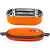Walfront Stainless Steel Thermal Lunch Box Insulated Food Container 1-Layer Orange Box