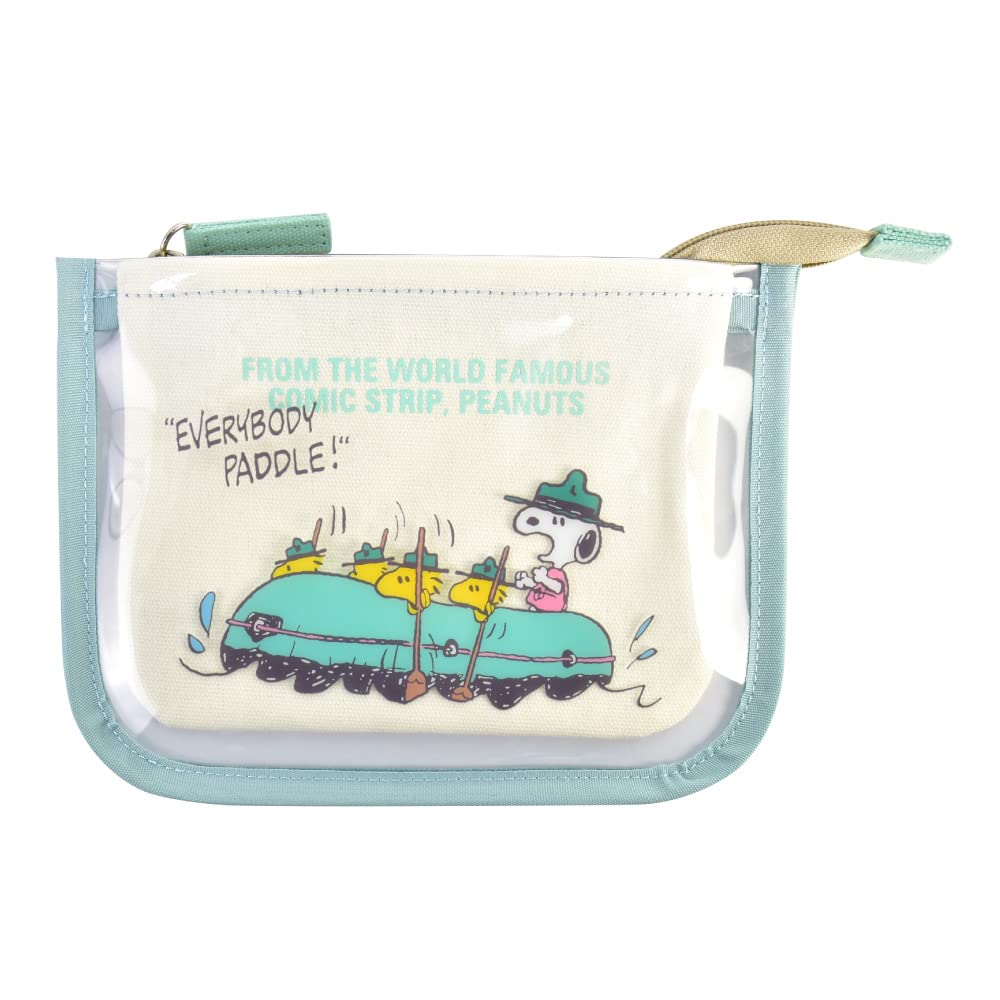 Канвасовая плоская косметичка Снупи, Косметичка, Дорожная сумка, Простой дизайн, Прозрачная, Прозрачная ПВХ молния, Зеленая (SPZ-3090) snoopy0335