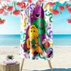 Barney Cartoon Print Beach Towel, Large Soft Quick Dry Towel for Beach Camping Swimming