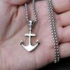 Pirate Anchor Necklace Necklace Men'S Stainless Steel Cross Anchor Pendant