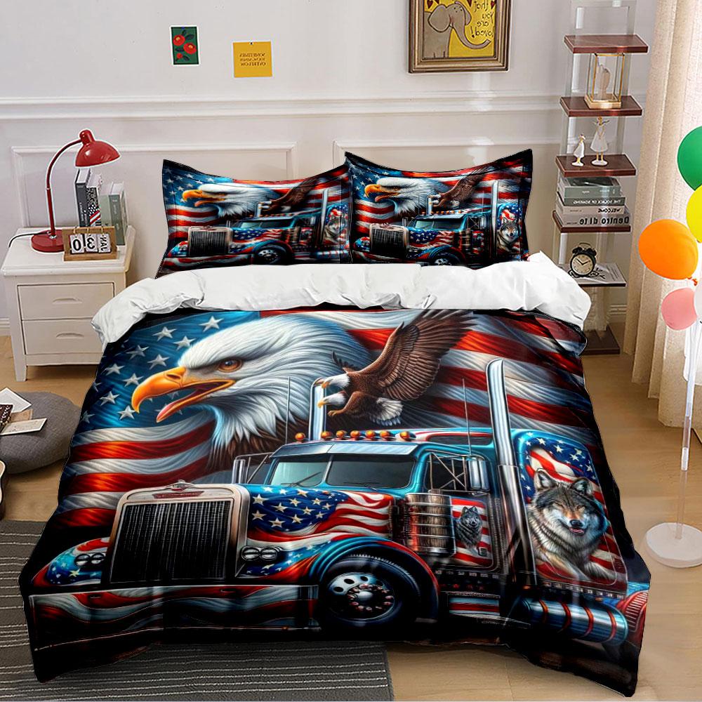 American Eagle Truck Bedding Set Bedding Duvet Cover Set Duvet Cover Pillowcases (1 * Duvet Cover 2 * Pillowcases, without duvet insert)