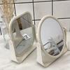 Foldable 360° Rotating Home Makeup Mirror - Double Sided Princess Mirror, Portable With Stand, Square Round Desktop Mirror