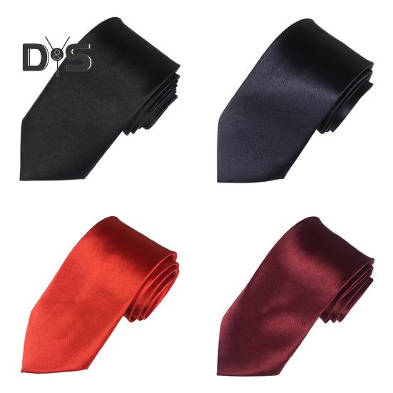 Solid Color Business Tie Formal Faux Silk Pointed Style Men Neckwear Business Trips Formal Event Necktie