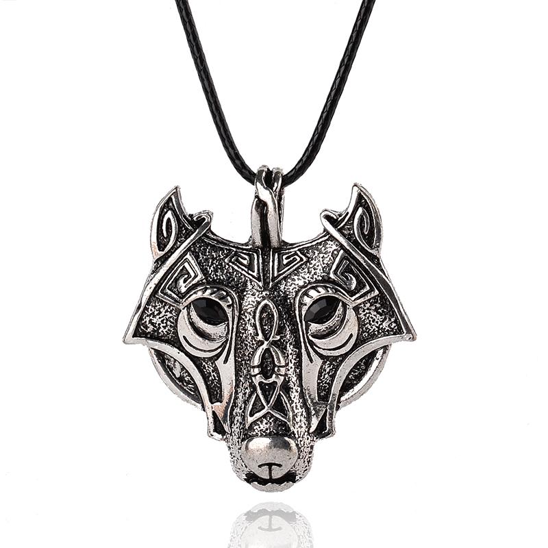 Funny Norse Mythology Viking Wolf Head Pendant Necklace Pendant Vintage Original Animal Jewelry