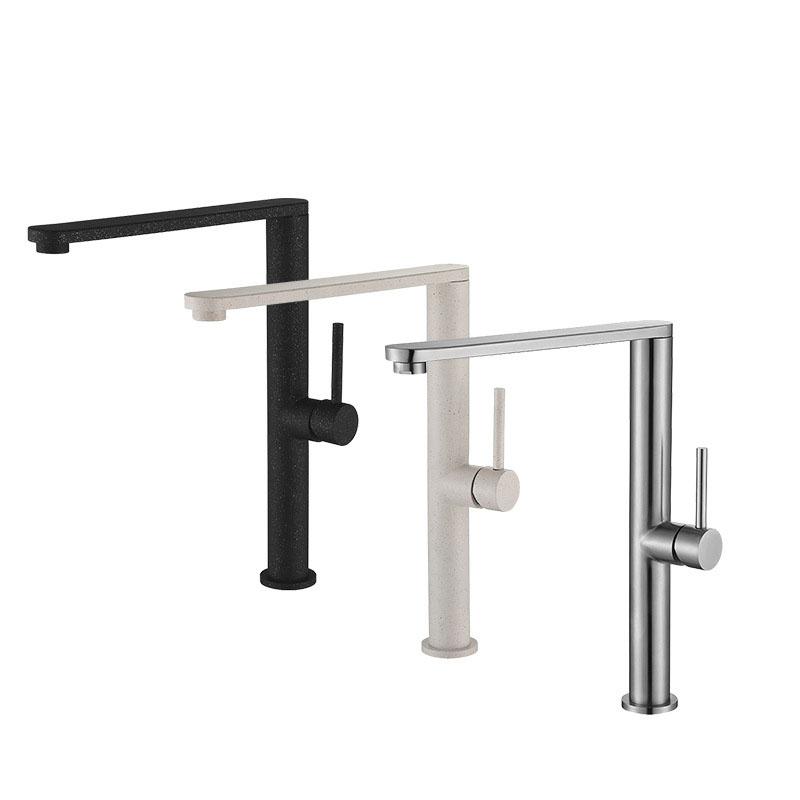 304 Stainless Steel Kitchen Basin Faucet Nickel/Black/Beige 360 Degree Rotate Kitchen Tap Hot Cold Water Mixer Sink Faucet
