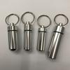 Metal Cylinder Pet ID Tag Holder with Key Ring Durable Waterproof Capsule Container for Pet Address Information Secure Storage