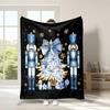 3D Christmas Nutcracker Soft Flannel Blanket for Bed Bedroom Sofa Picnic, Warm Throw Blanket for Cover Outdoor Leisure Nap Gift