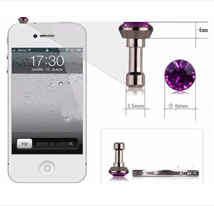 10 PIÈCES Mignon Strass Brillant Bouchon Jack Casque Audio Beau et Simple Anti-Poussière Accessoires 3.5mm