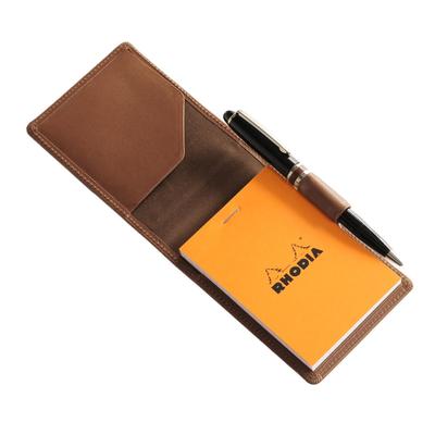 Genuine Leather Rhodia Notebook 11 Tochigi Made In Light Brown [Jamale] Cover, No. A7, Leather, Vertical, Japan