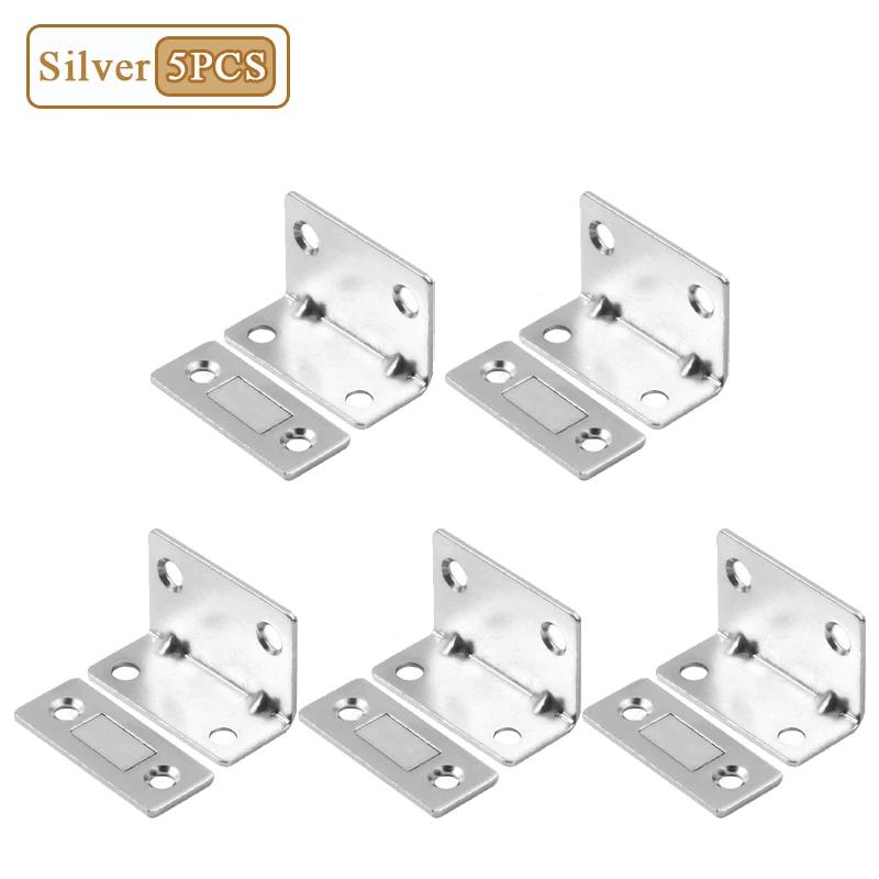 1-20PCS L Shape No Drill Magnetic Sliding Door Catch Strong Invisible Cabinet Magnet for Wardrobe Closet Pull Push Lock