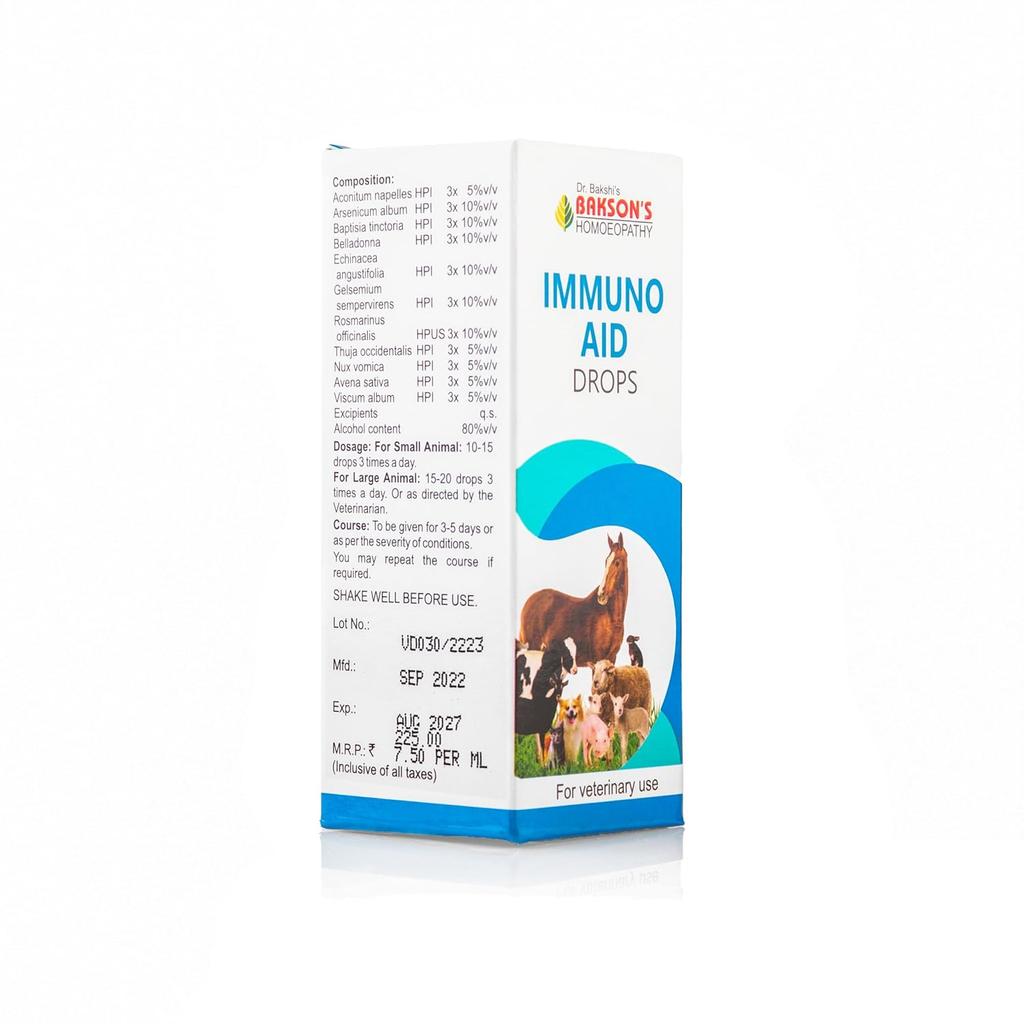 Bakson Veterinary Immuno Aid Drops For Young Pets Vitality Support Daily Wellness Growth Development 30 ml Pack Of 1