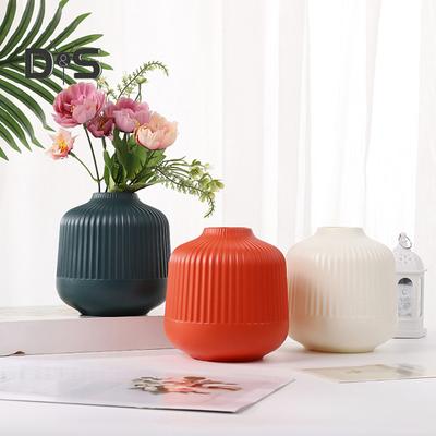 Plastic Flower Vase Indoor Outdoor Modern Real Dried Flower Holder Floral Arrangement Container Living Room Bedroom Table Centerpiece Decoration