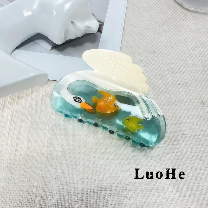 Cute Cartoon Swan Acetate Hair Claw Clip Women's Elegant Hair Accessory