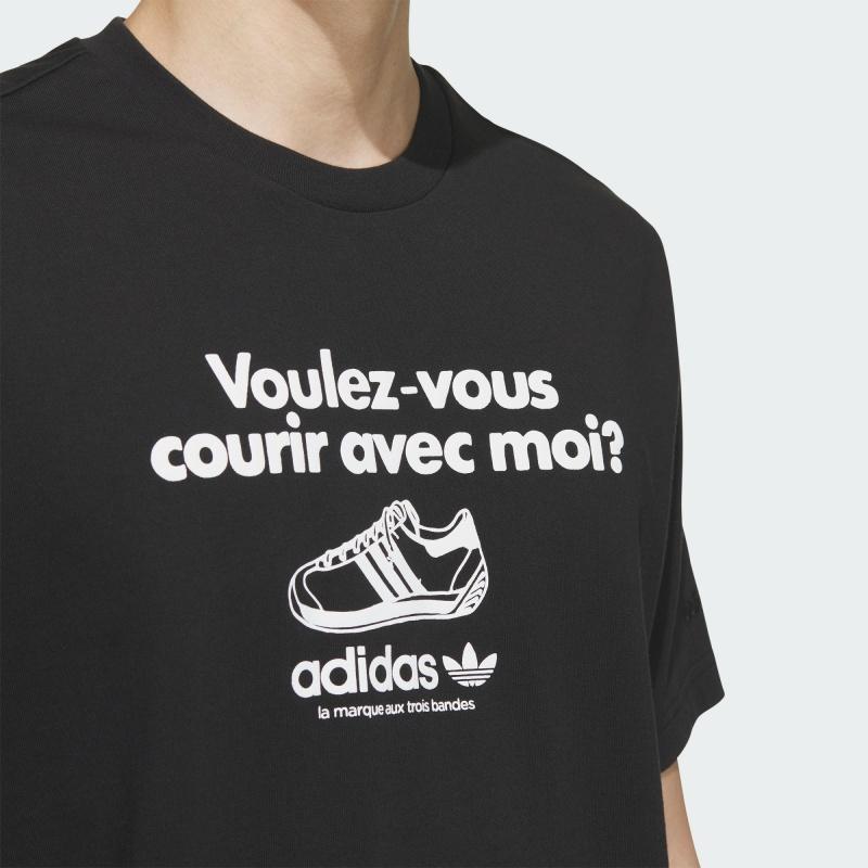 Adidas Originals Round Neck Fashion Simple Breathable Short Sleeve T-Shirt Unisex Tops Black JX2630