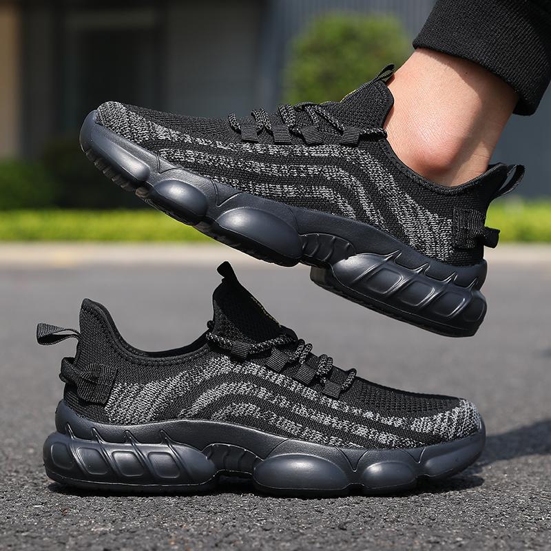 Scarpe sportive casual da uomo, traspiranti, leggere, da ginnastica, da esterno, in rete, nere, da corsa, da jogging, da tennis, da passeggio