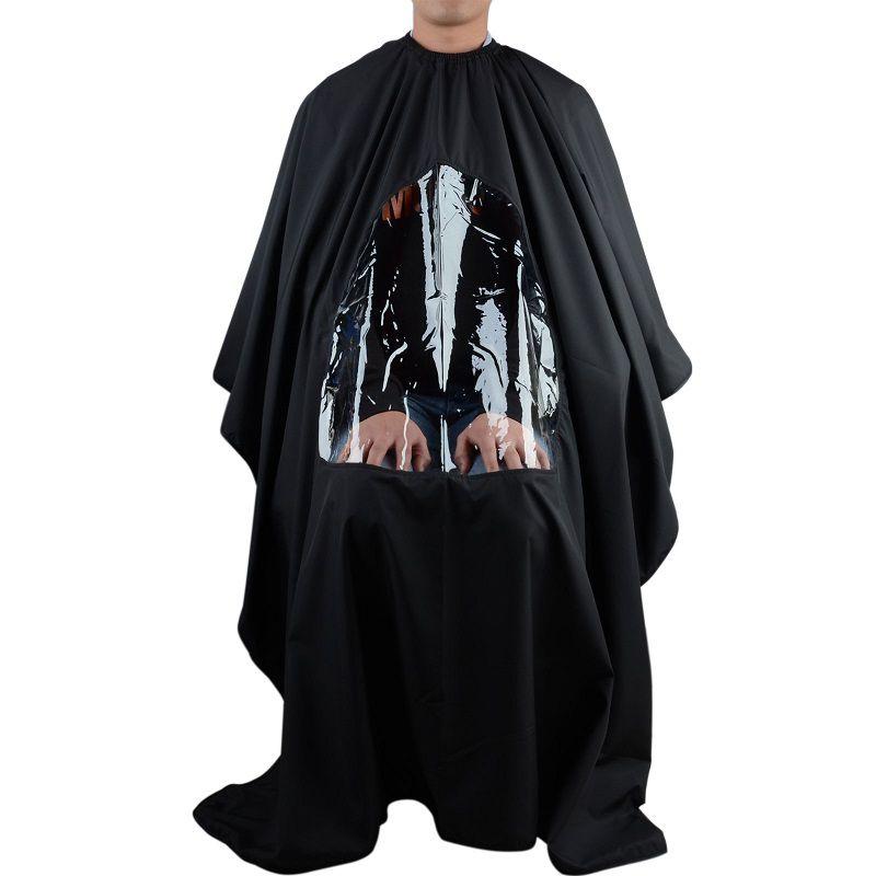 

Hair Cutting Barber Cape With View Window Phone Viewing Apron Stylist Cloth Gown