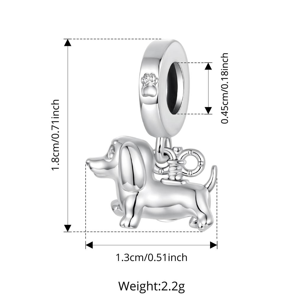 WOSTU Platinum Plated DIY Girl Horse Charms Travel Anchor Bead Pet Dog Pendant Fit Original Bracelet Jewelry Making