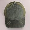 Vintage Ponytail Baseball Cap Women izable Fit Snapback Hat Mesh Distressed Summer Cap Woman Sunhat