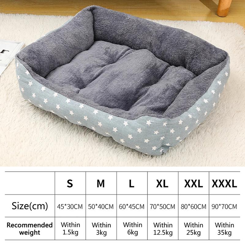 Square Full Fill Dog Bed for Large Dog Cushion Non-silp Sleeping Cat Bed Winter Warm Thickened Dog Bed Soft Doggie Sofa Cat Mat