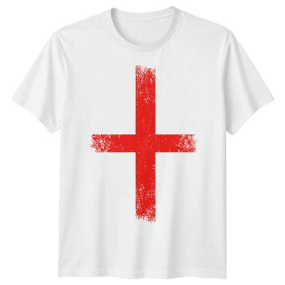 St. Georgskreuz England Flagge Nationale Identität Fußball Herren T-Shirt Distressed