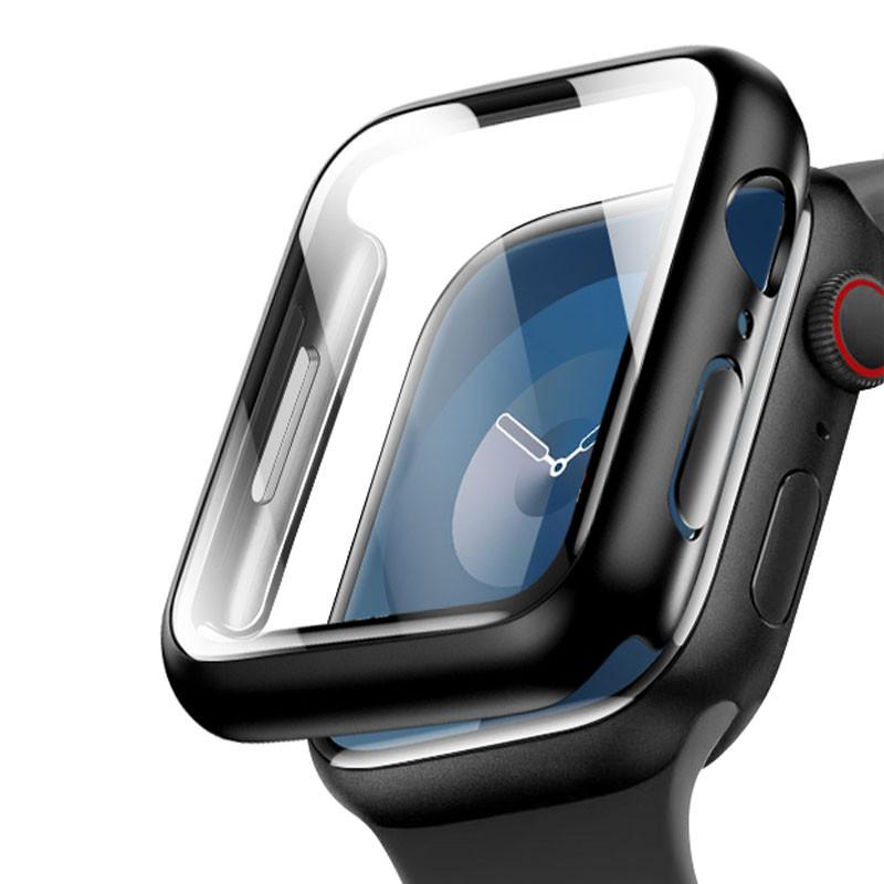 Glass+Case for Apple Watch Change To Ultra iWatch Series 4 5 6 7 8 9 45mm 41mm 44mm 40mm Screen Protector Cover Upgrade to Ultra