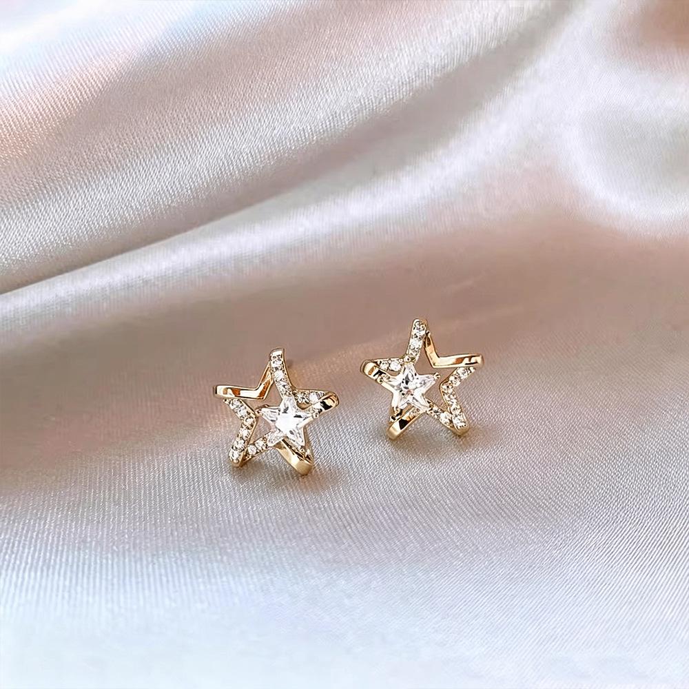Exquisite Zirconia Star Stud Earrings: Stylish, Versatile, and Luxurious