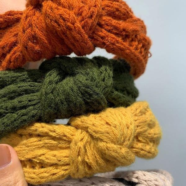 Mode Elegant Stricken Knoten Weites Haarband Stirnband Haarschmuck für Frauen Mädchen