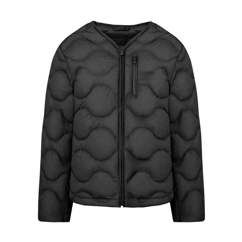 

Winter clothing collar collarless light and thin short slim down jacket women s large size round neck short down jacket S чёрный