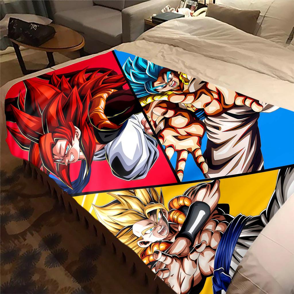 1PC Son Goku  Print Flannel Blanket, High quality All Seasons, Home Decor, Warmth and Comfort, Perfect for Christmas Gifts