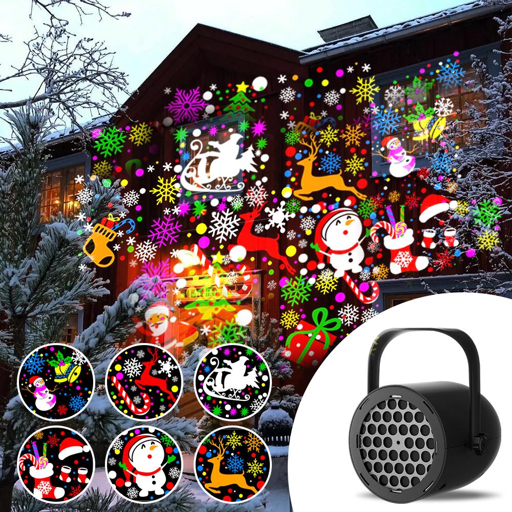 Christmas Halloween Pumpkin Projector Party Lights Decoration 5V USB Xmas Holiday Rotating Indoor Christmas Snowflake Projection