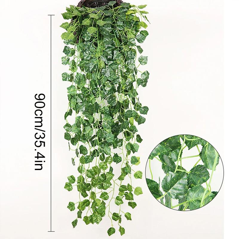 1PC Artificial Plant Outdoor Simulation Plant Wall Hanging Ivy Leaf Home Garden Decoration Silk Leaf Green Plant