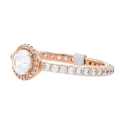 Letter Engraved 925 Silver Ring Women Rings Rose-Gold 180946CZ