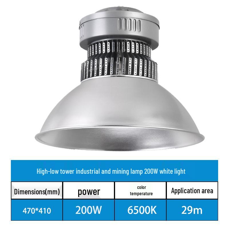 150W High-Power LED Industrial Pendant Light for Workshop, Warehouse, or Stadium, 80W Ceiling Light Option