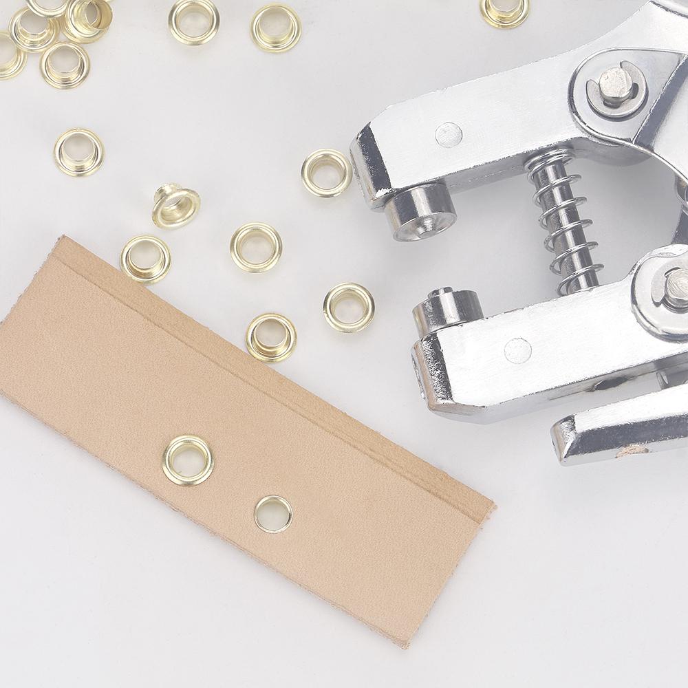 1pc Faux Leather Clothing Shoes Button Punching Pliers, Multifunctional Eyelet Pliers Punching Pliers with 100 Eyelet Buckles