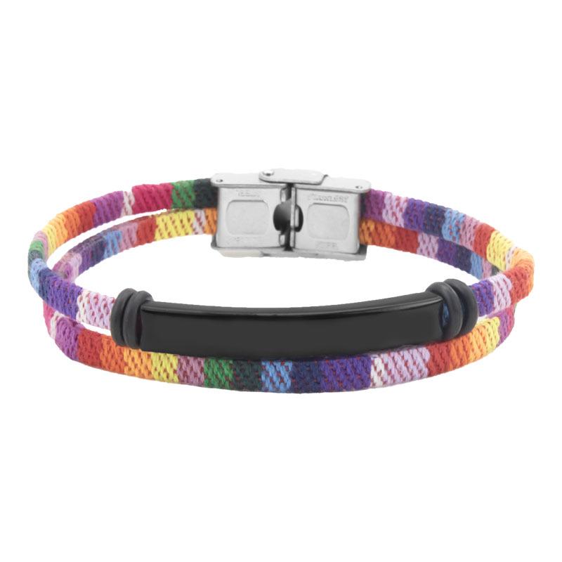 European & Korean Bohemian Multi-color Yabu Stainless Steel Woven Couple Bracelet