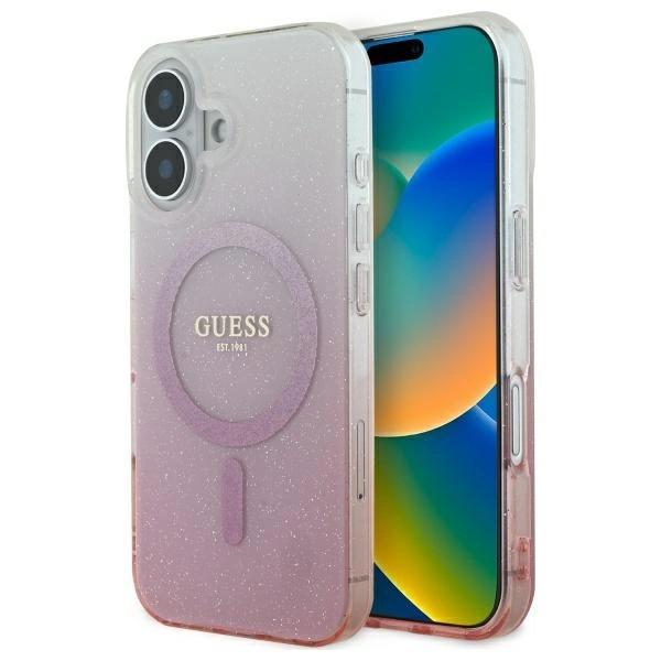 Guess Guhmp16Mhgrcelp Iphone 16 Plus6.7 Różowy/Pink Hardcase Iml Glitter Gradient Magsafe