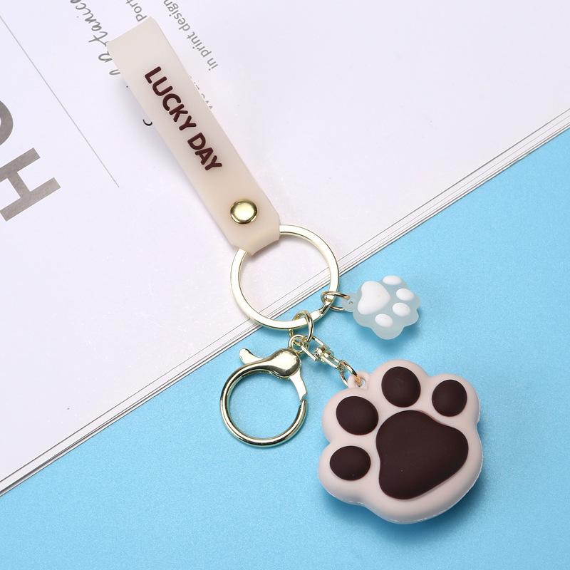 1 szt. Breloczek do kluczy Kocia Łapa Kreskówka Damski Uroczy Dziewczęcy Breloczek Serce Wisiorek do Samochodu Dekoracja Torby
