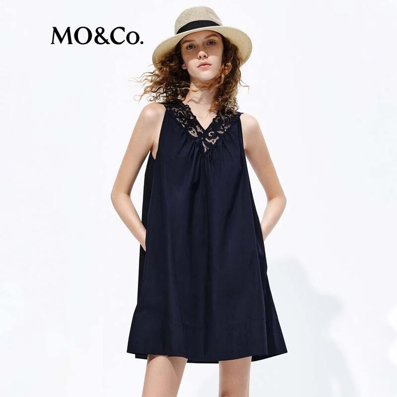 MO&Co. Women's A-Line Embroidered Sleeveless Dress
