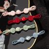 5pcs Chinese Qipao Frog Closures Jade Bead Snail Coil Buttons Handwoven Vintage Hanfu Accessories Traditional Dress Decor